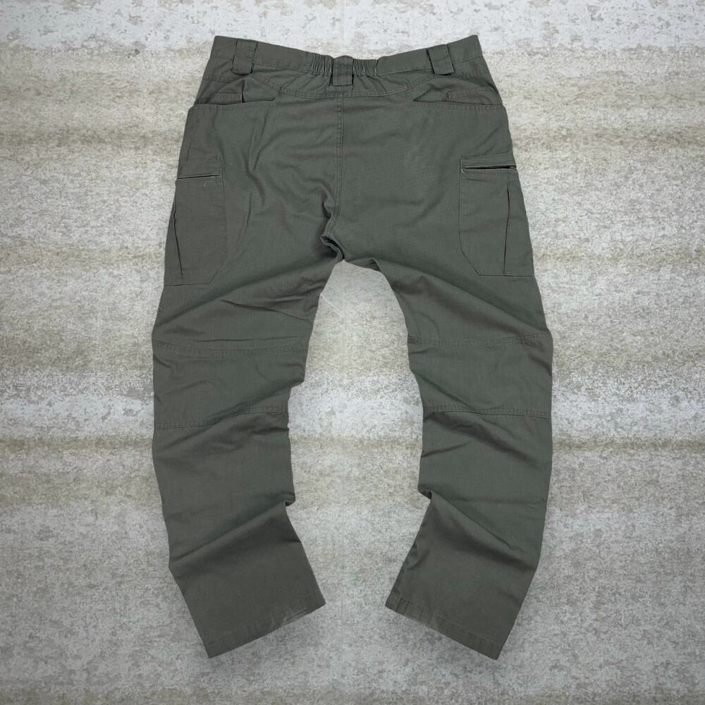 Vintage 90s Tactical Pants 36x30 Baggy Wide Leg Olive Green Cargos Double Knees